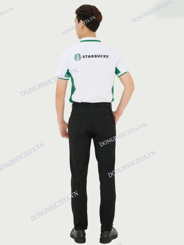 Áo Đồng Phục Công Ty màu trắng phối xanh