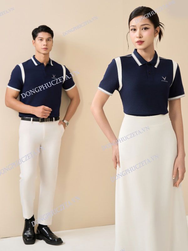 Áo polo đồng phục công ty màu xanh đen