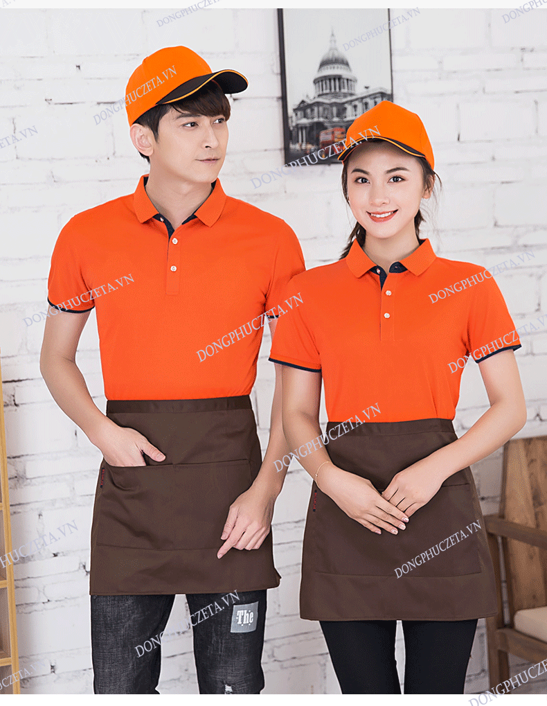 áo phông đồng phục cafe màu cam