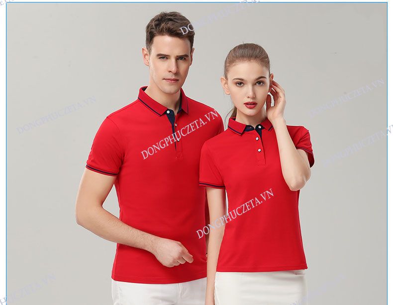Áo phông đồng phục công ty đẹp màu đỏ