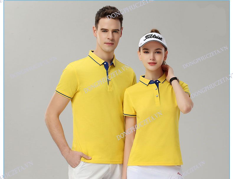 Áo phông đồng phục công ty đẹp màu vàng