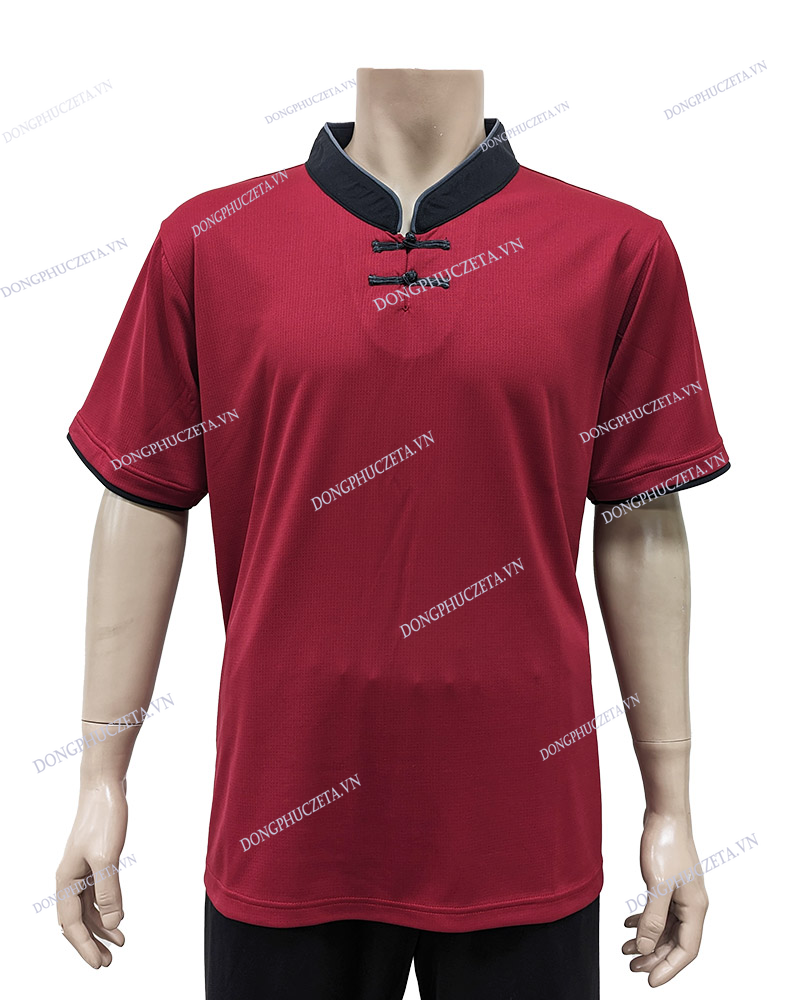 áo polo màu đỏ đồng phục nhà hàng trung quốc