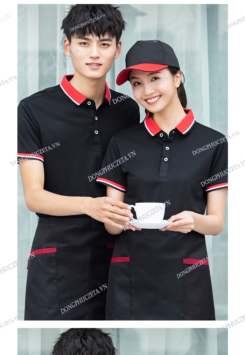đồng phục áo phông nhà hàng màu đen