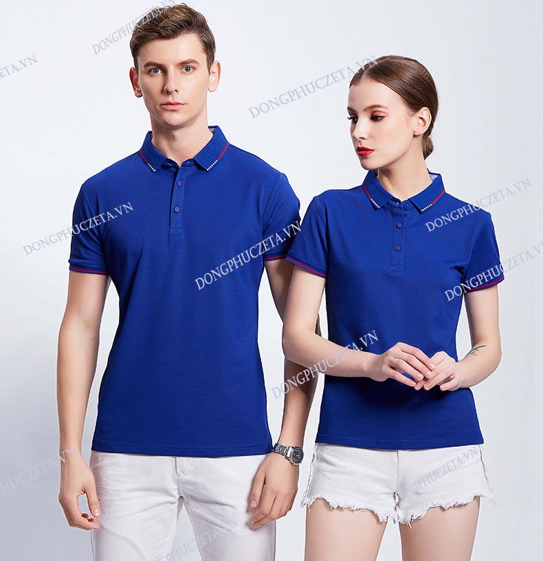 Áo phông đồng phục công sở đẹp màu xanh dương