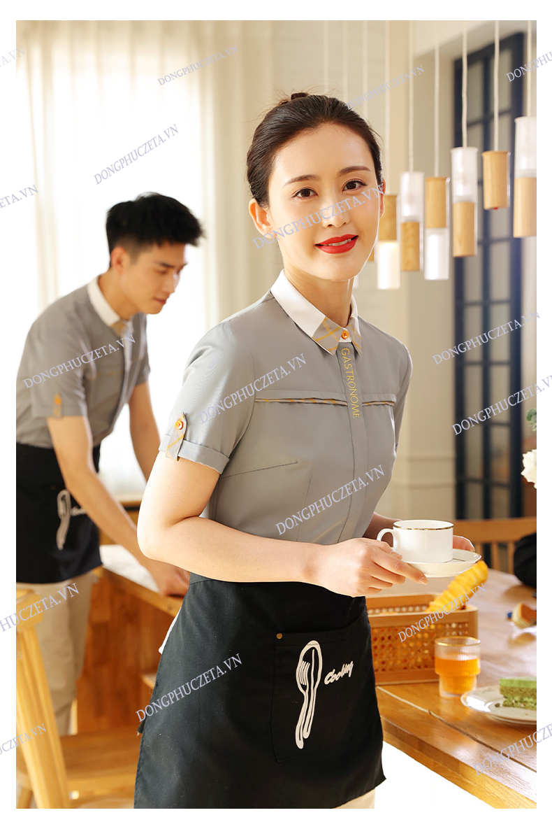 áo sơ mi nhà hàng cộc tay