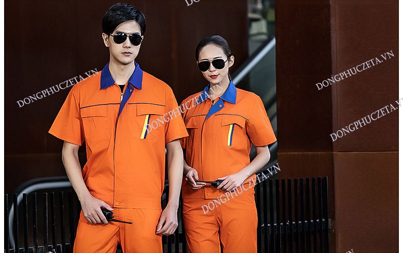 mẫu đồng phục bảo hộ màu da cam