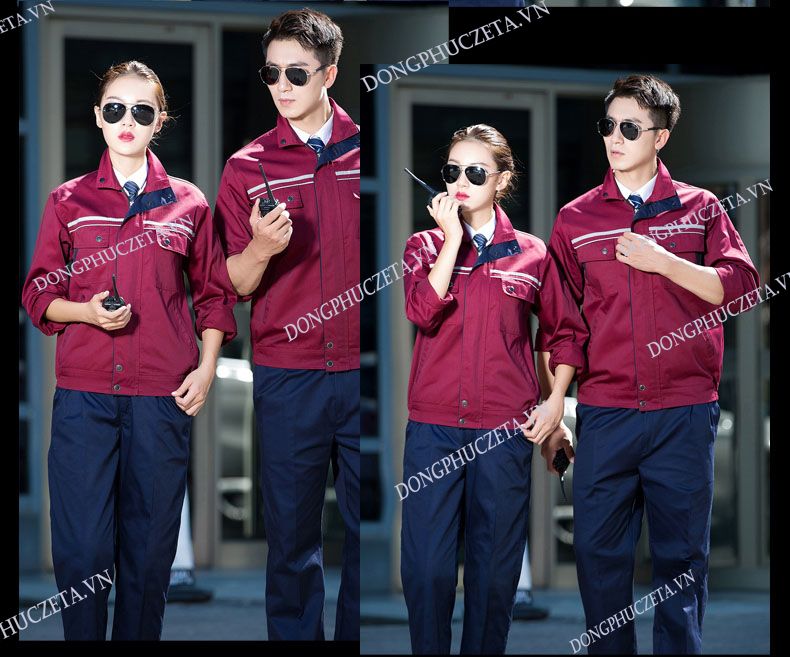 đồng phục bảo hộ kỹ thuật đỏ đô