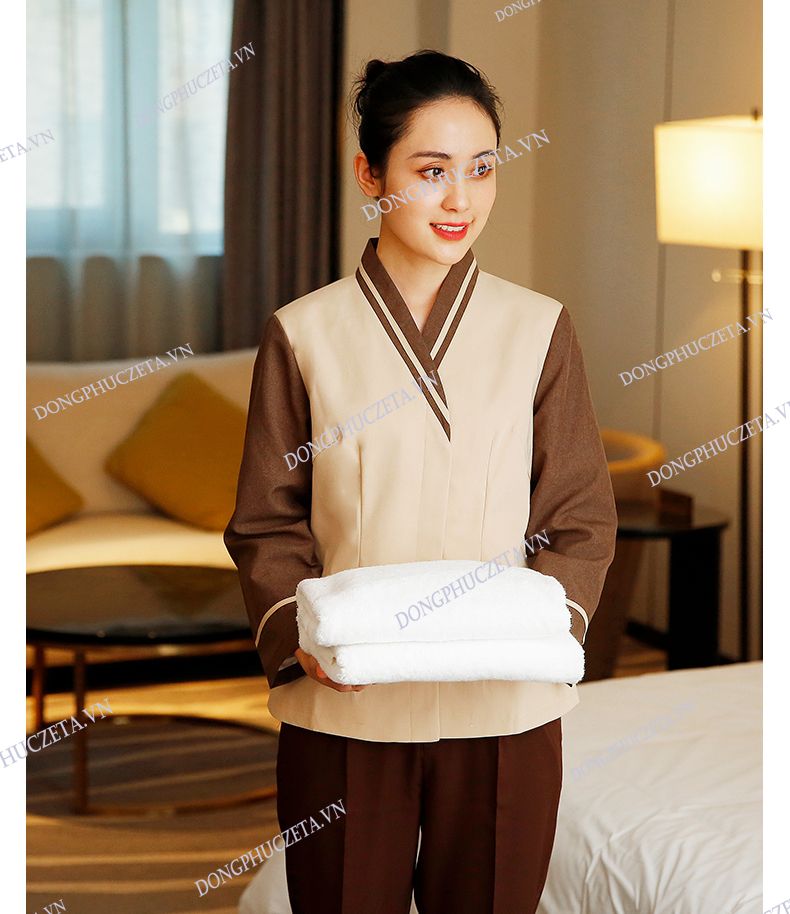 đồng phục buồng màu vàng be