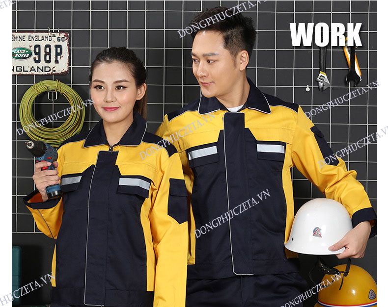 đồng phục nhân viên kỹ thuật màu vàng