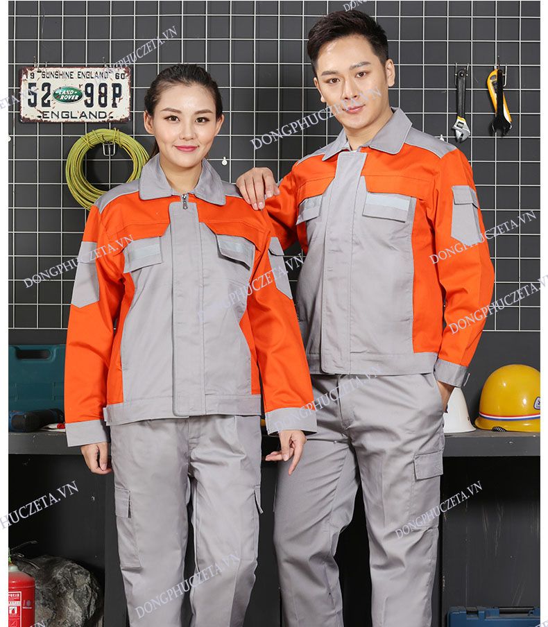 đồng phục nhân viên kỹ sư màu ghi