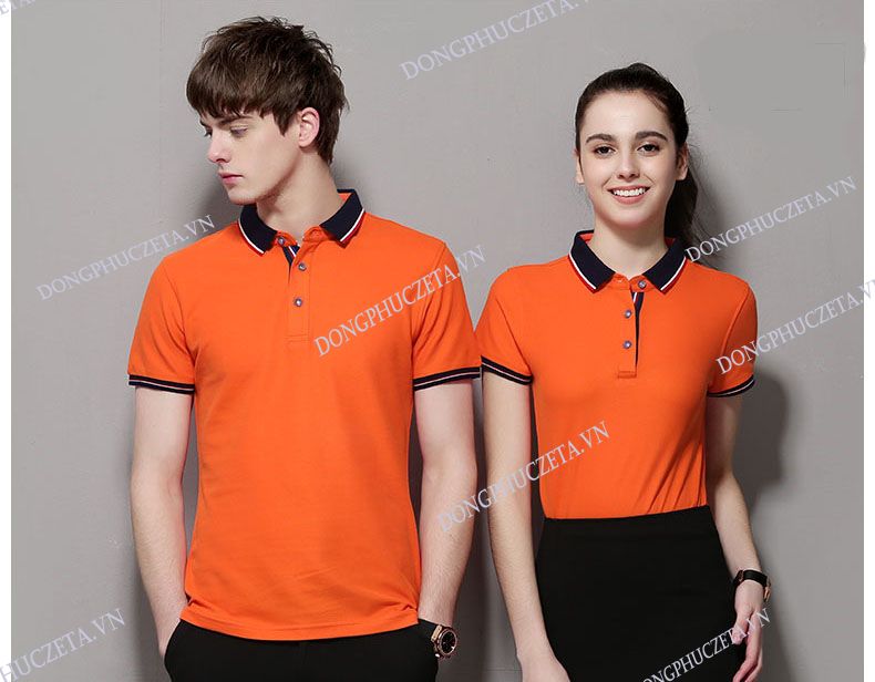 đồng phục áo phông công ty đẹp màu da cam