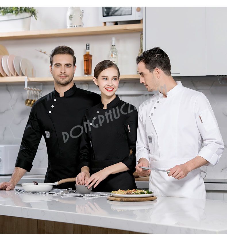 áo đồng phục bếp màu đen