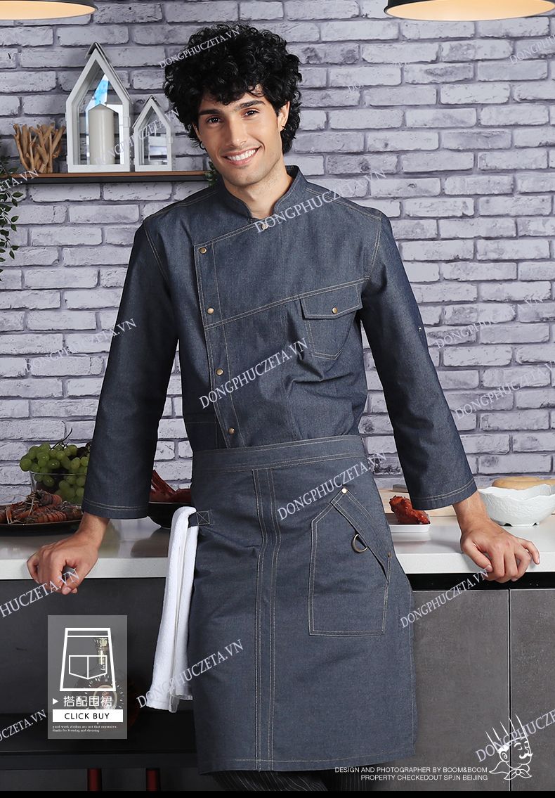 đồng phục bếp vải bò
