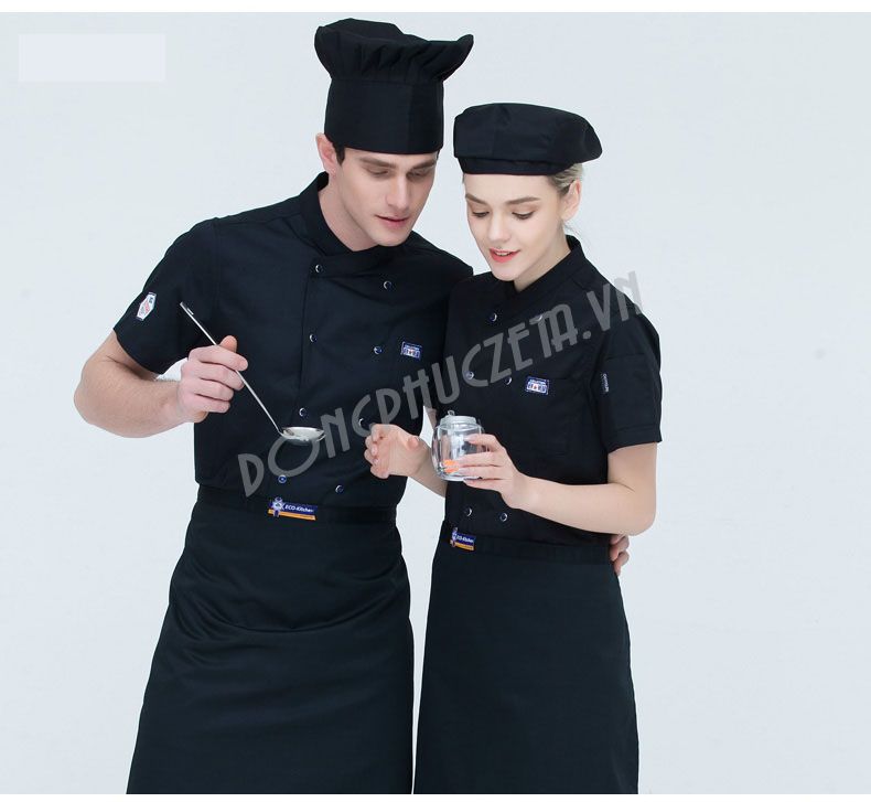 đồng phục cho bếp màu đen