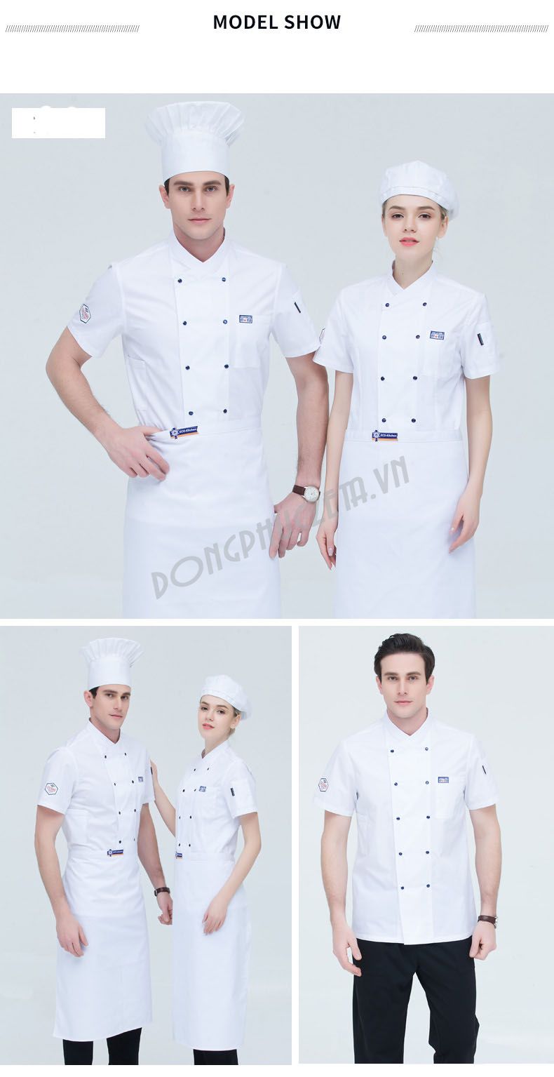 đồng phục cho bếp cộc tay đẹp