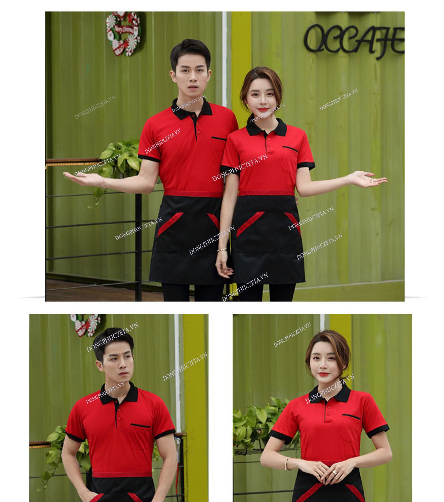 Áo thun đồng phục quán trà sữa oversize