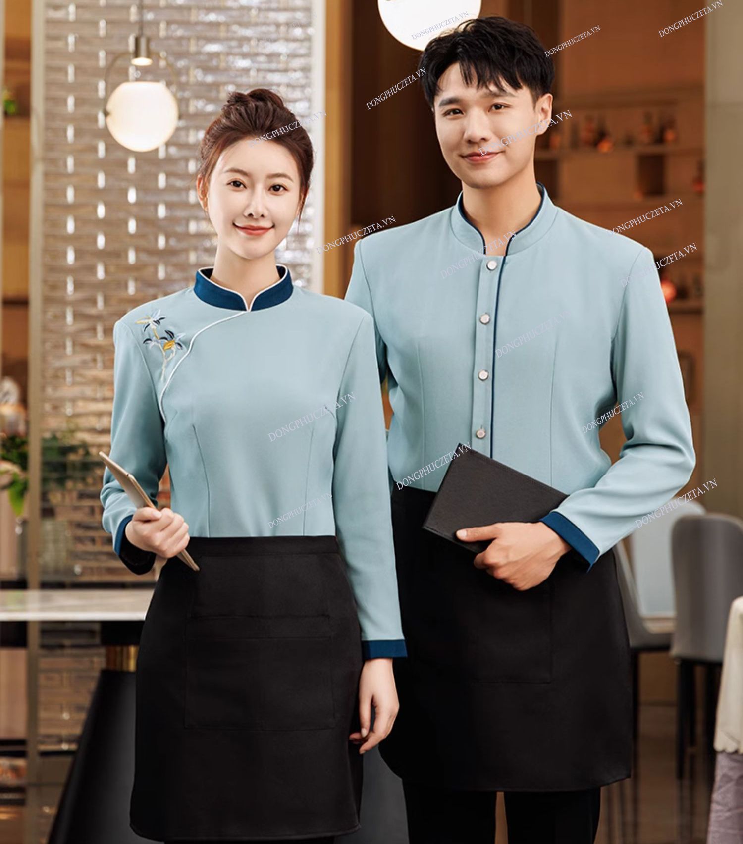 đồng phục nhà hàng trung quốc dài tay