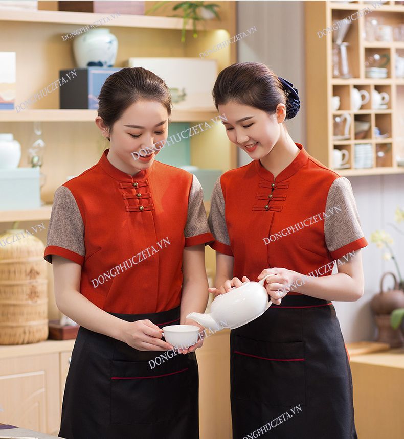 đồng phục nhà hàng trung quốc cộc tay