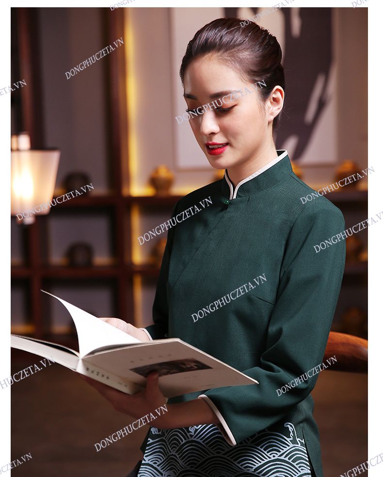 đồng phục nhà hàng vạt chéo