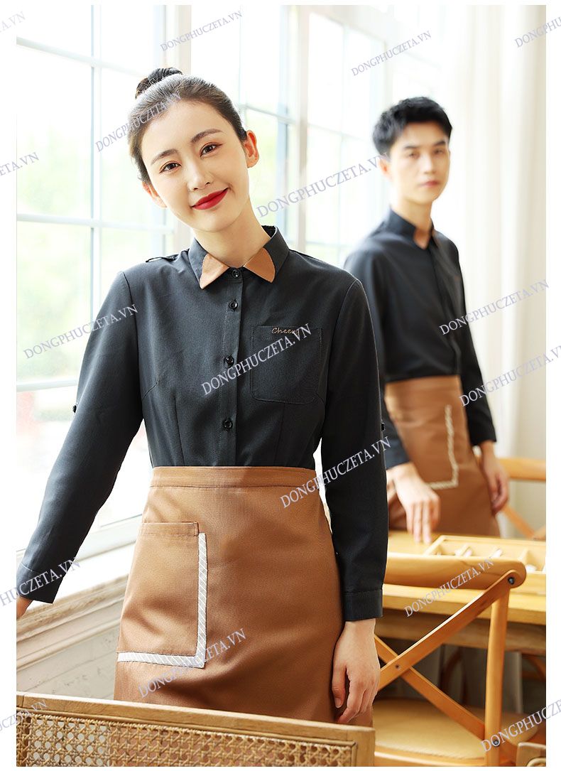 Áo đồng phục nhân viên quán cafe màu đen