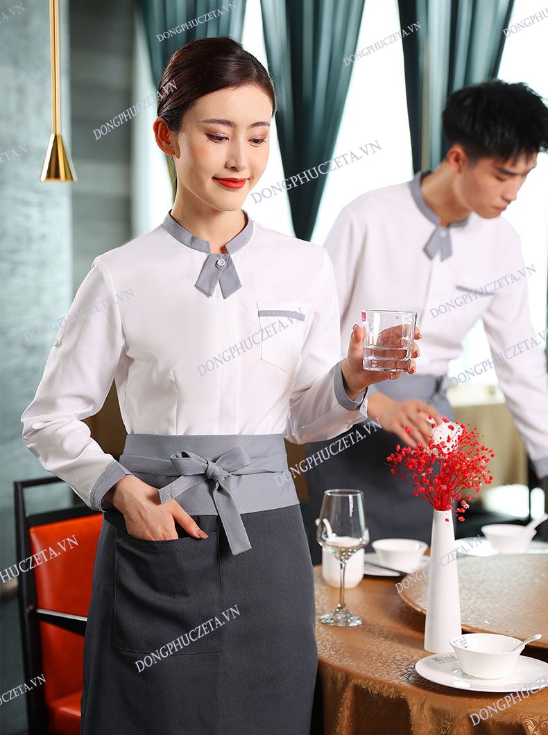 mẫu đồng phục phục vụ quán cafe hàn quốc