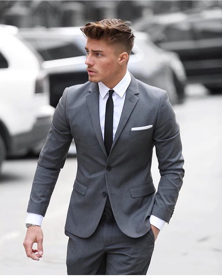 vest nam công sở màu ghi xám (grey suit)