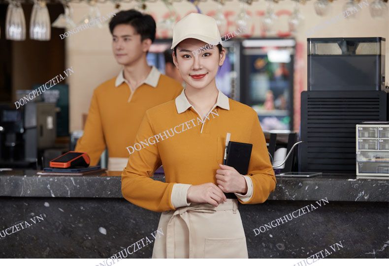áo đồng phục nhân viên quán ăn dễ thương