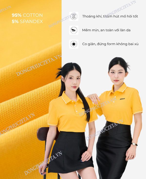 Áo polo Đồng Phục Công Ty màu vàng