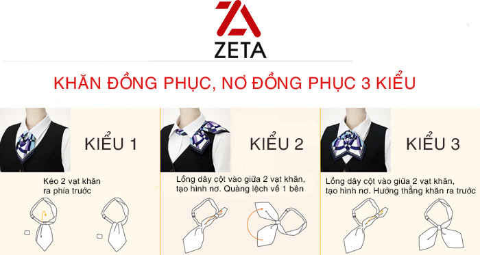 khăn quàng đồng phục 3 kiểu