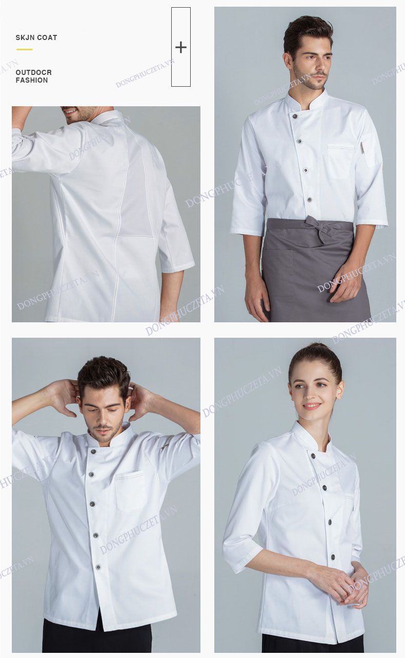 áo đồng phục bếp nam