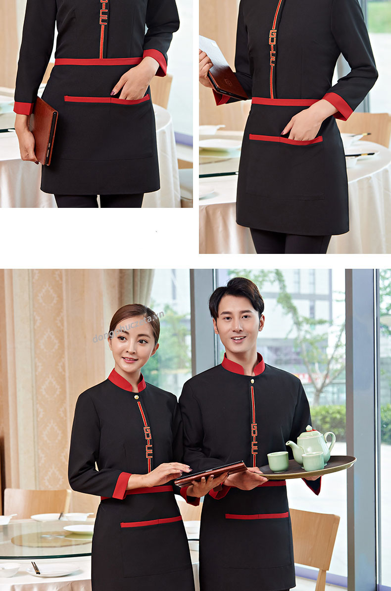 mẫu đồng phục cho nhân viên nhà hàng màu đen cho nữ