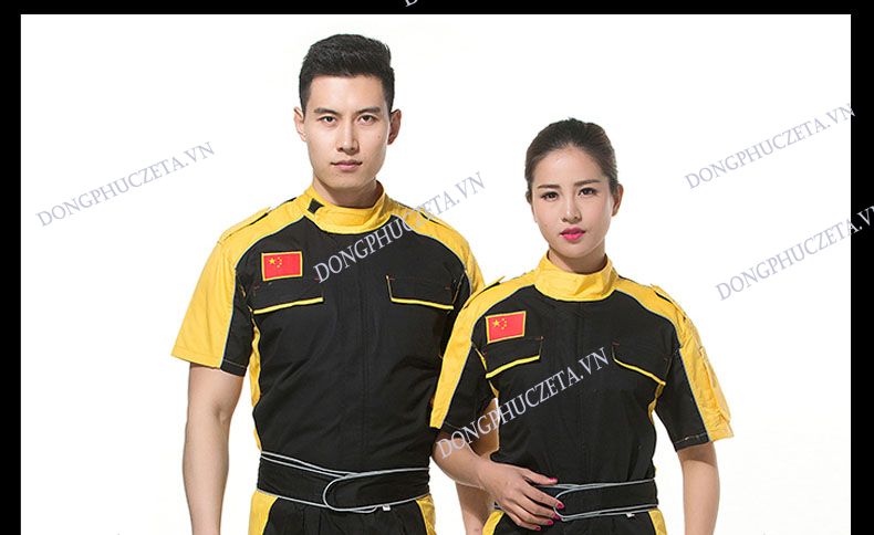 may đồng phục garage ô tô