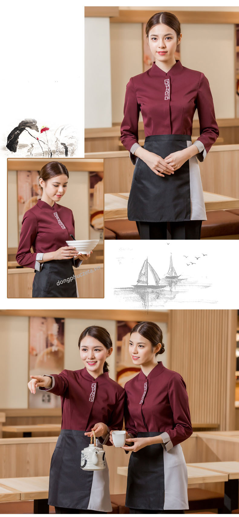 mẫu cổ áo đồng phục nhà hàng khách sạn