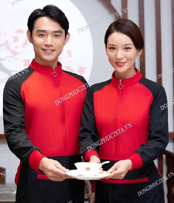 Áo khoác đồng phục mùa đông dài tay cho nhân viên phục vụ bàn nhà hàng, khách sạn, siêu thị