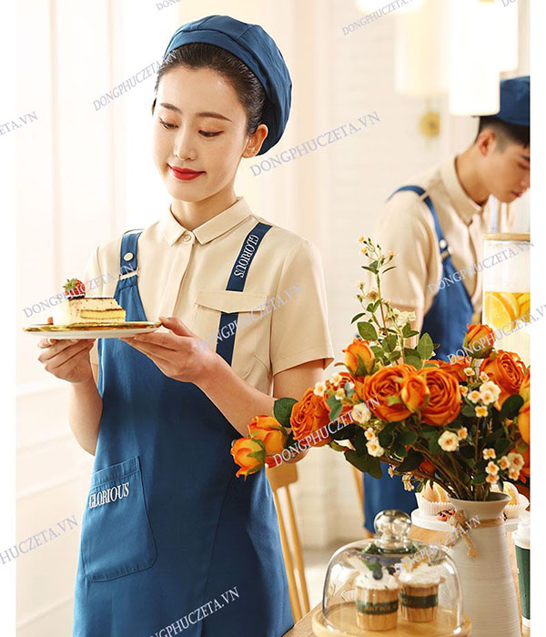 Đồng phục phục vụ bàn nhà hàng hàn quốc, quán coffee, quán trà sữa, tiệm bánh dài tay
