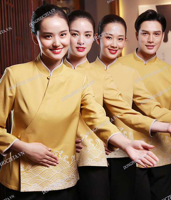 Đồng phục nhà hàng trung quốc, trung hoa, nhà hàng tiệc cưới, khách sạn cộc tay sang trọng