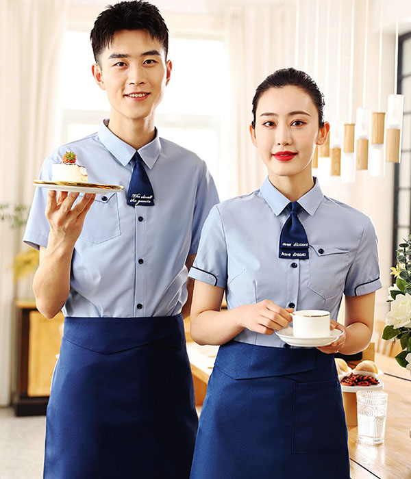 Đồng phục quán cafe trà sữa ngắn tay mùa hè cho nhân viên nhà hàng