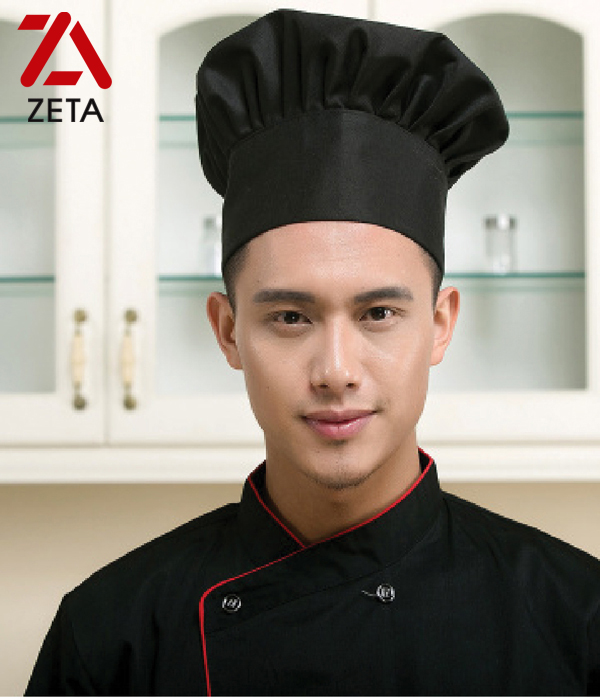 Nón nhà bếp vải màu đen cho nhân viên cho nhà hàng, khách sạn trung quốc, Âu, Á