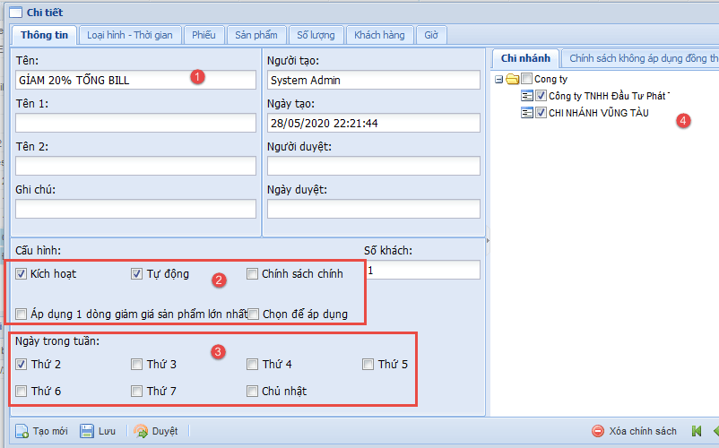 SAI GON POS: Hướng dẫn ưu đãi theo sản phẩm