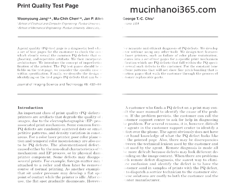 bản in mờ giữa trang