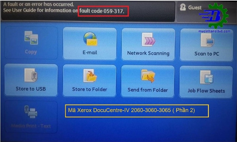 Bảng tra lỗi máy Fuji Xerox DocuCentre-IV 3060