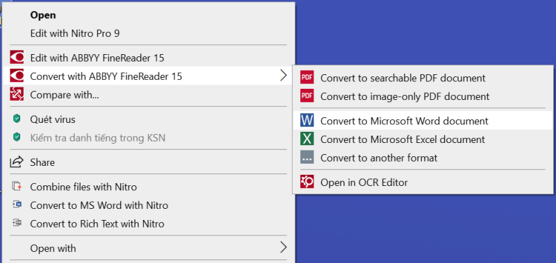 chuyển đổi file pdf sang word