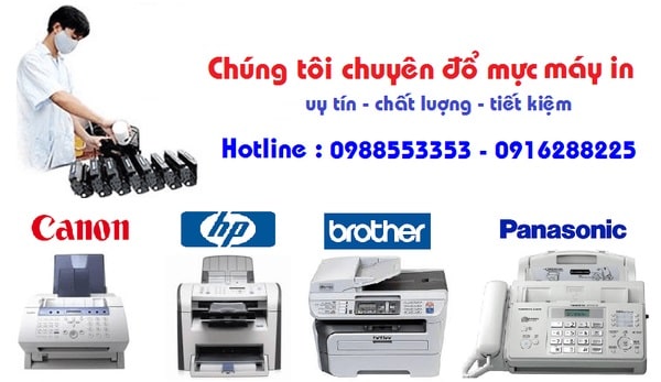 đổ mực máy in hp