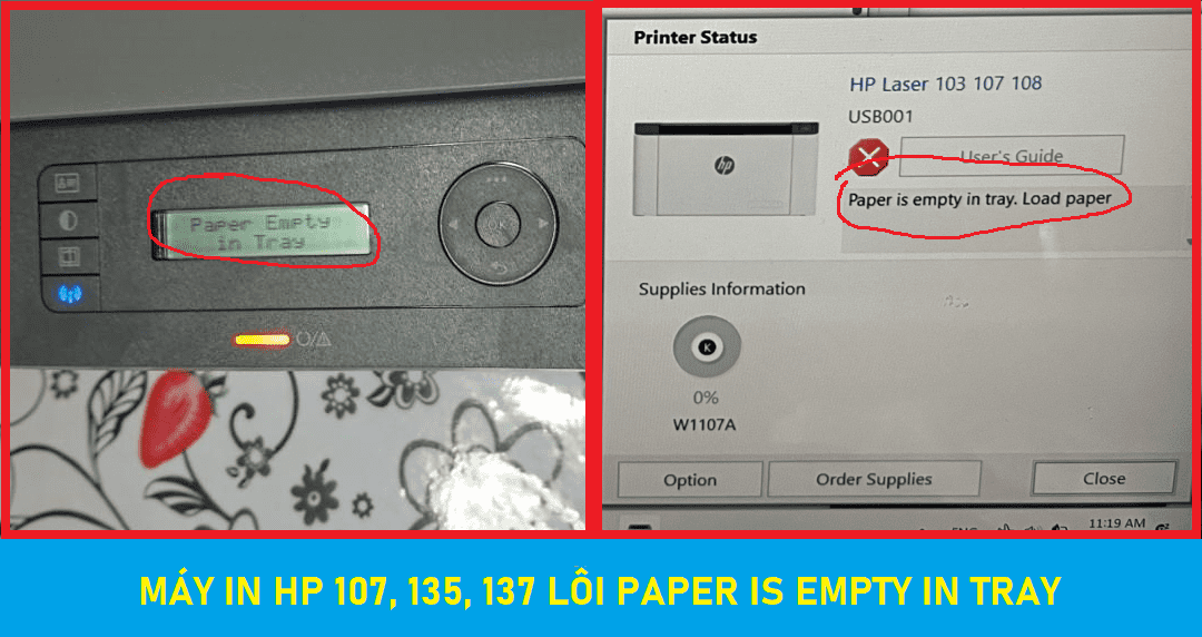 Paper is empty in tray