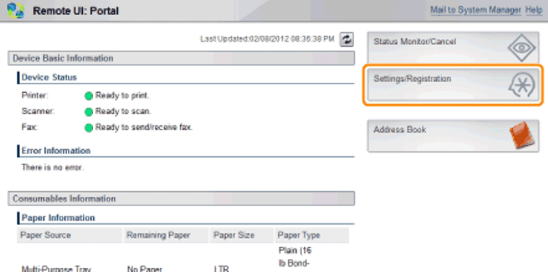 Mã PIN login máy in Canon LBP151dw