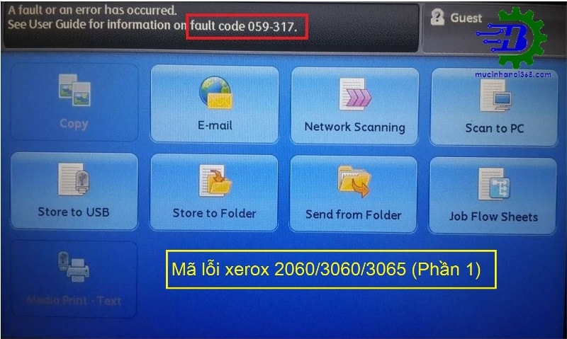 máy Fuji Xerox DocuCentre-IV 2060 báo lỗi