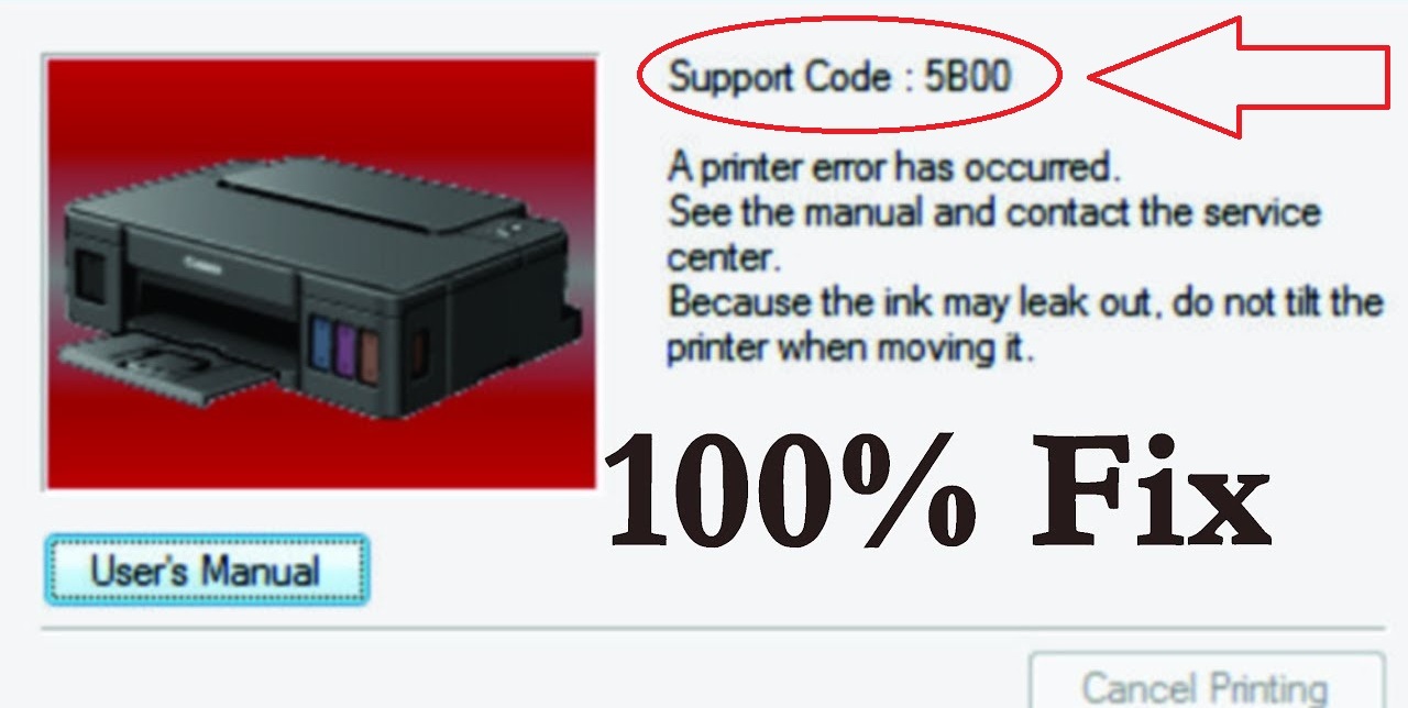 Máy in Canon G1000, G2000, G3000 báo lỗi 5B00