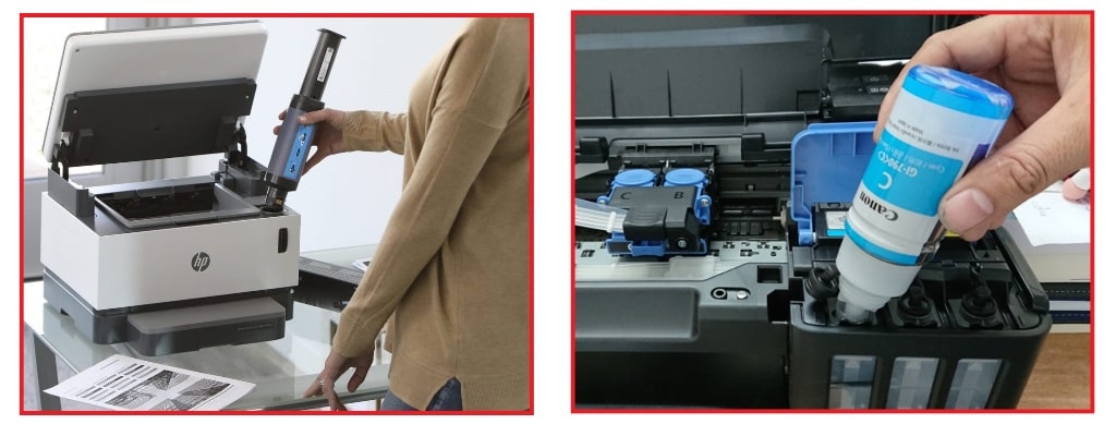 Máy in có cho phép đổ mực hay không