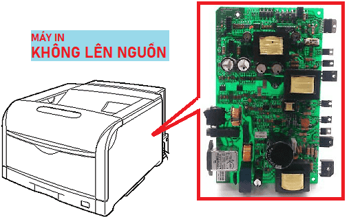 máy in không lên nguồn