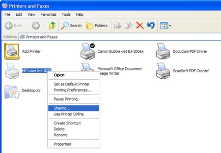 Nguyên nhân không share được máy in